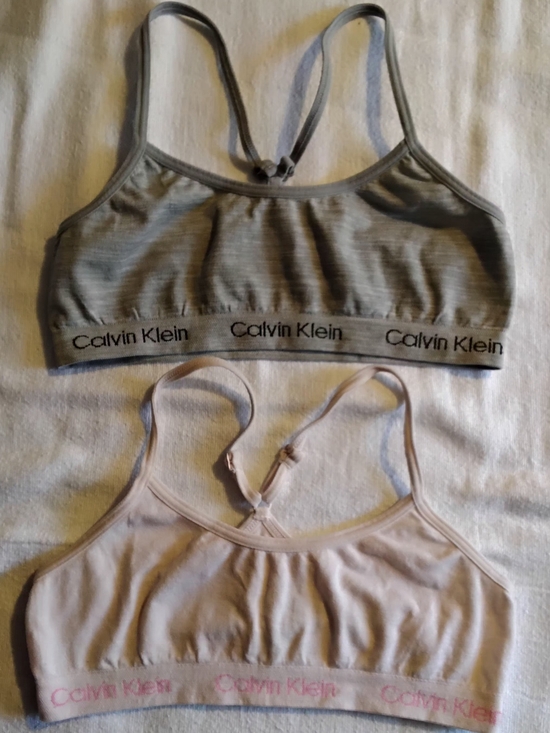 Calvin Klein Other - Calvin Klein Girls Sports Bra Bundle Size 6/6X Training Bras 2pk Gray Pink
